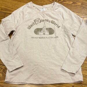 Authentic Disney Parks Walt Disney World Long Sleeve Shirt Size XS in Tan Color